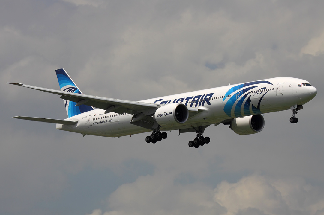 Image: EgyptAir Boeing 777-300ER SU-GDO BKK 2012-6-14.png by Sergey Kustov, licensed under CC BY-SA 3.0, via Wikimedia Commons. Image: EgyptAir Boeing 777-300ER SU-GDO BKK 2012-6-14.png by Sergey Kustov, licensed under CC BY-SA 3.0, via Wikimedia Commons.