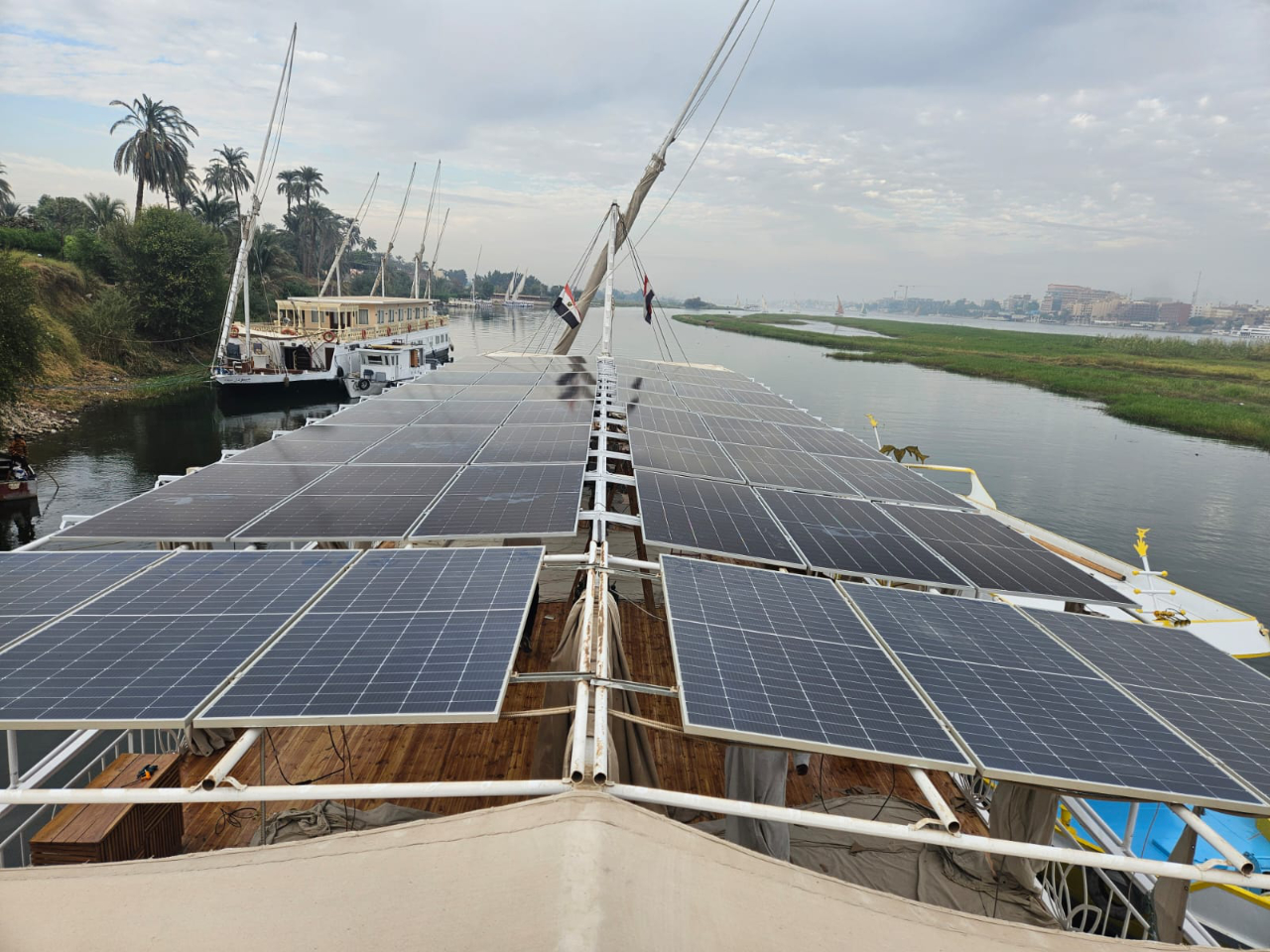 Solar panels on dahabiya MINYA