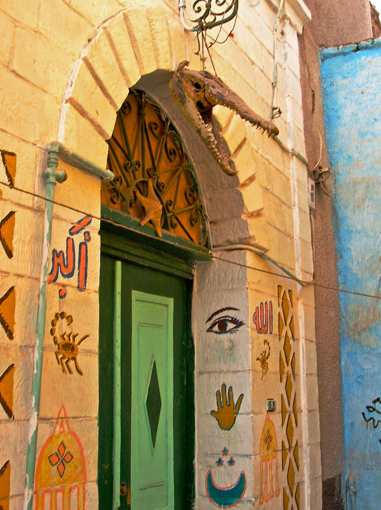Crocodile at a Nubian house in Aswan. Photo by Jocelyn Erskine-Kellie (CC BY 2.0), via Wikimedia Commons. Crocodile at a Nubian house in Aswan. Photo by Jocelyn Erskine-Kellie (CC BY 2.0), via Wikimedia Commons.